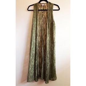 Lace LuLaroe Joy Vest Green